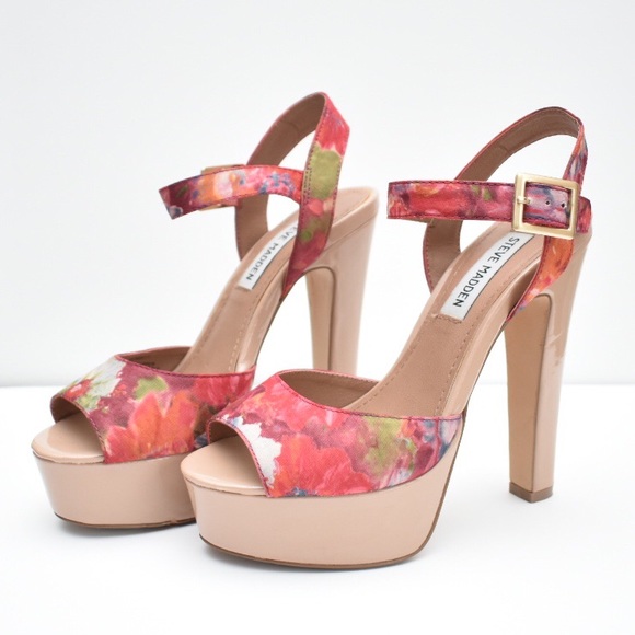 Steve Madden Shoes - STEVE MADDEN | Pink Floral Platform Heels